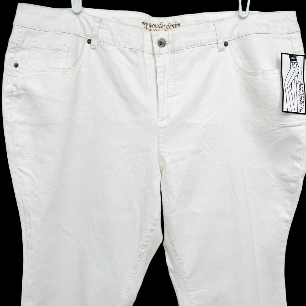 My Wonder Denim Women's White Cropped Jeans Plus Size 22 Stretch High Rise NWT - Picture 3 of 11